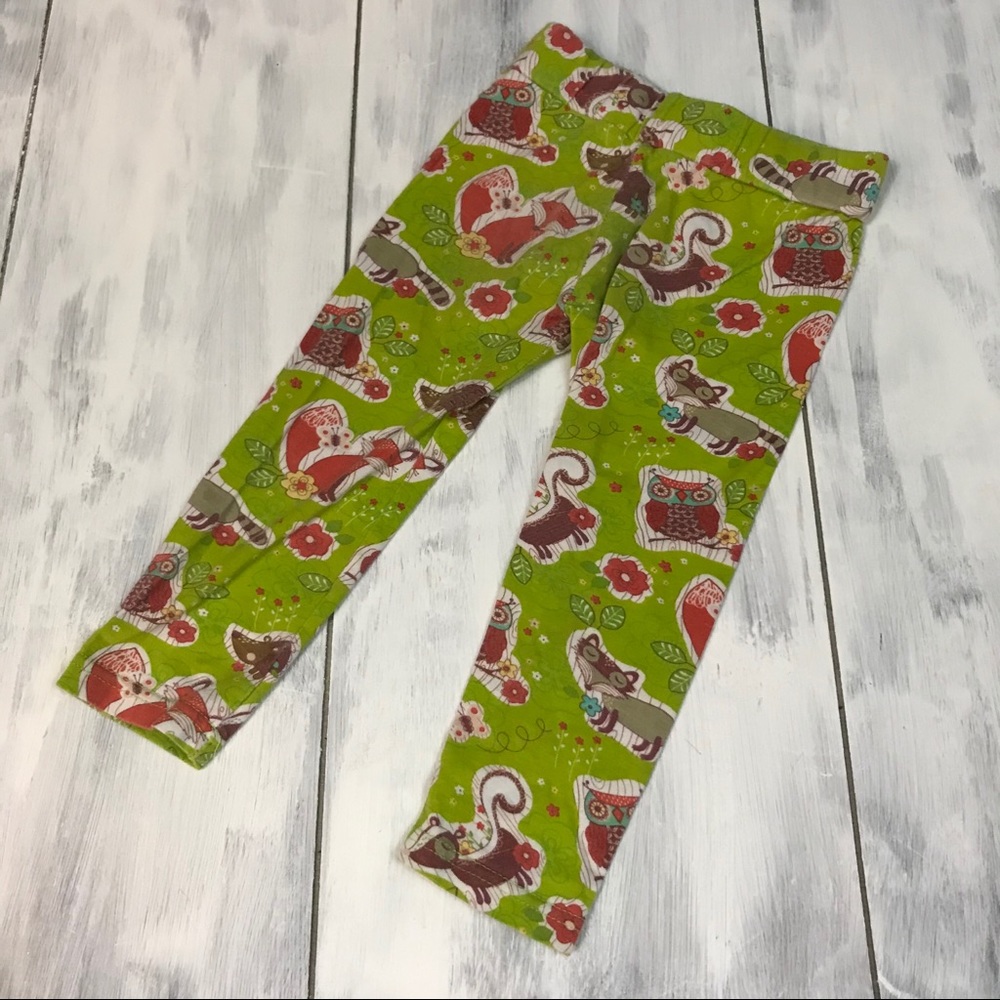 jelly the pug • kiwi green charlotte fox pants 3t